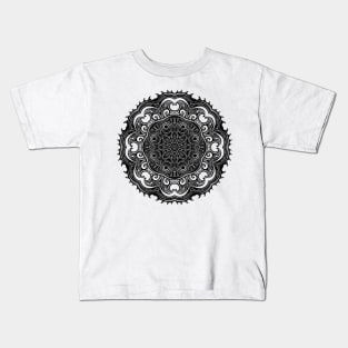 Black Indian Mandala Kids T-Shirt